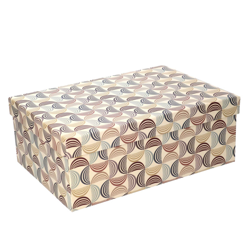 Scatola cartone 1/10 geometrico beige 43x35xH16,5 cm rettangolare