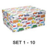 Scatola cartone 1/10 macchinine bianca rettangolare 37,5x29xH16