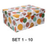 Scatola cartone palloncini rettangolare 37,5x29x16 cm colorata