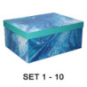 Scatola cartone 1/10 effetto marmo azzurro 37,5x29xH16 cm