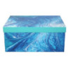 Scatola cartone 1/10 effetto marmo azzurro 37,5x29xH16 cm