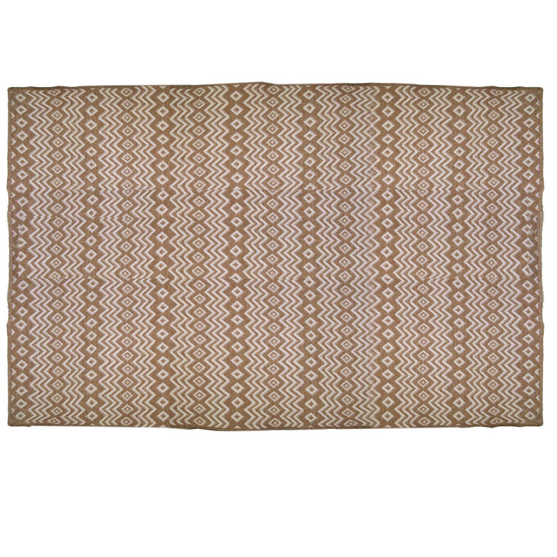 Tappeto da esterno polipropilene rombi naturale/bianco 200x300