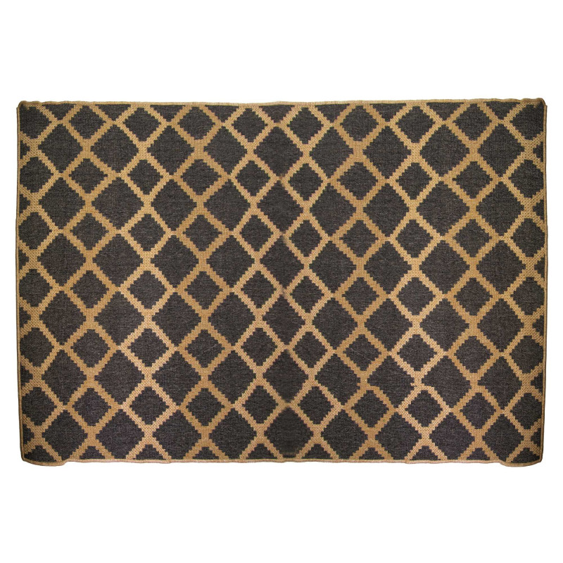 Tappeto da esterno polipropilene rombi naturale/nero 160x230