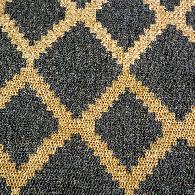 Tappeto da esterno polipropilene rombi naturale/nero 160x230