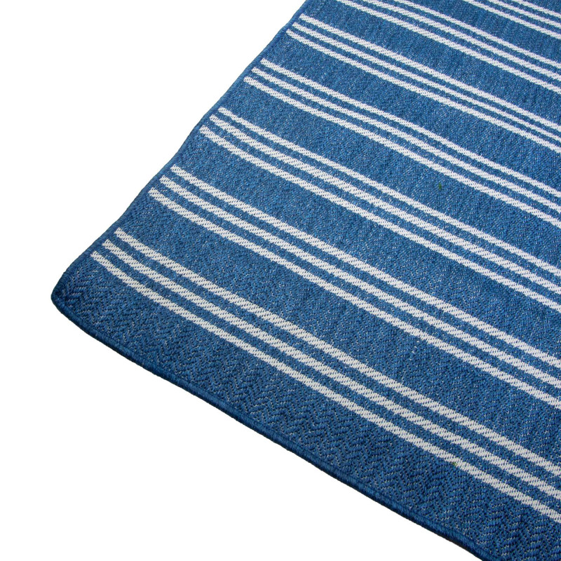 Tappeto da esterno polipropilene righe azzurro 200x300 cm