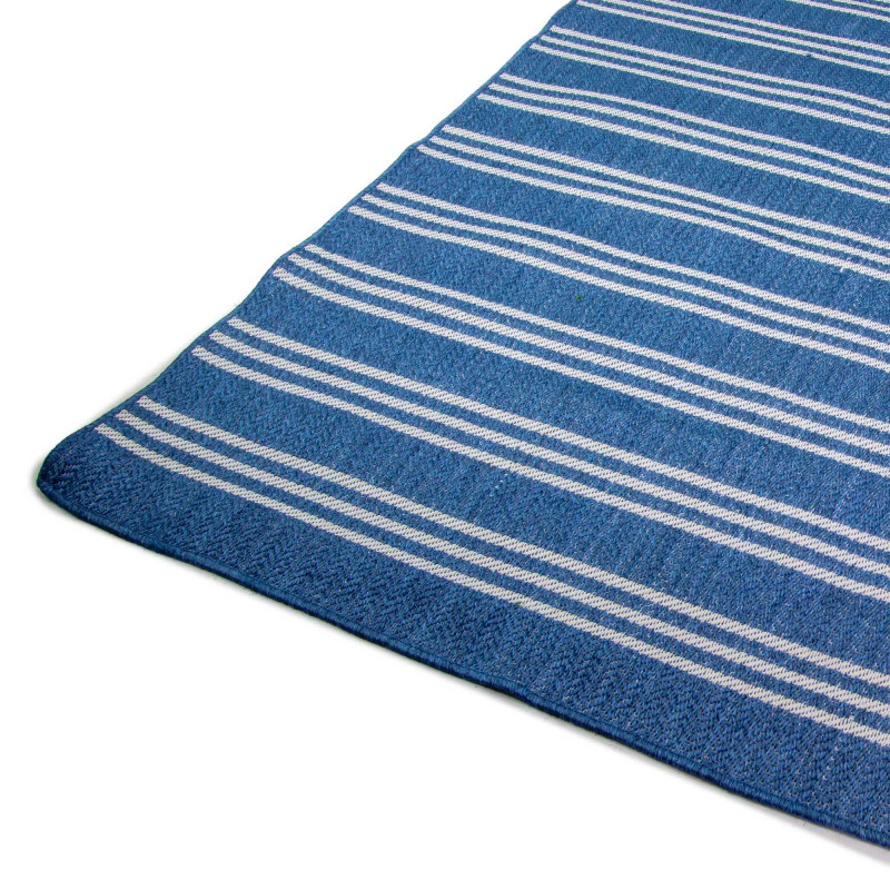 Tappeto da esterno polipropilene righe azzurro 160x230 cm