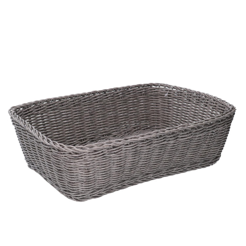 Cestina polyrattan grigio rettangolare 36x26xH10 cm resistente