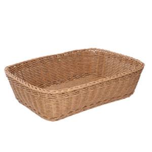 Cestina polyrattan naturale rettangolare 36x26xH10 cm resistente