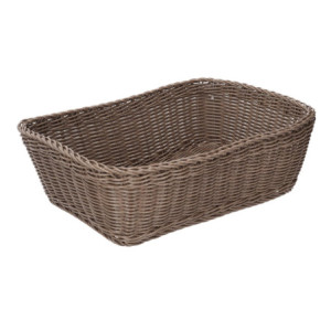 Cestina polyrattan marrone rettangolare 36x26xH10 cm resistente