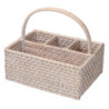 Portaposate rattan Algarve bianco rettangolare elegante resistente
