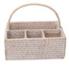Portaposate rattan Algarve bianco rettangolare elegante resistente