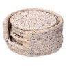 Sottobicchiere rattan Algarve set 6 pezzi bianco Ø12x6 cm