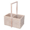 Portabottiglie rattan Algarve 2 posti bianco 24,5x14,5xH13/31 cm