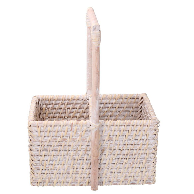 Portabottiglie rattan Algarve 2 posti bianco 24,5x14,5xH13/31 cm
