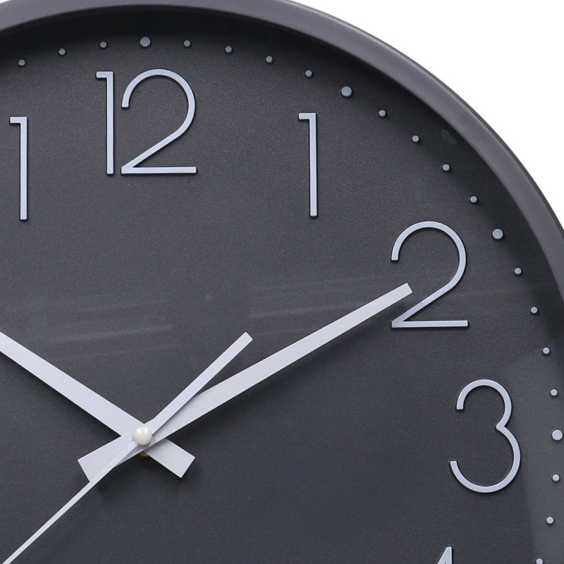 Orologio plastica grigio tondo Ø35 cm moderno e silenzioso