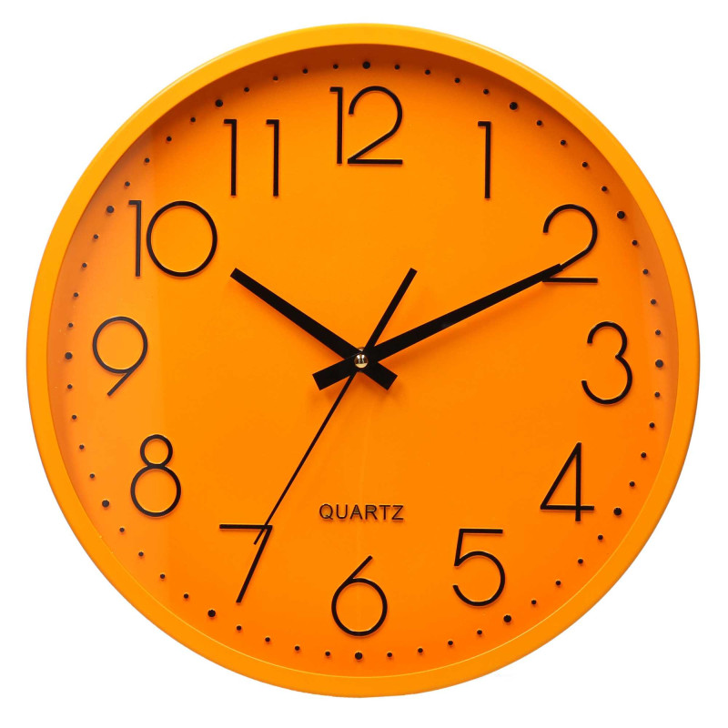 Orologio plastica arancione tondo Ø35 cm design moderno casa