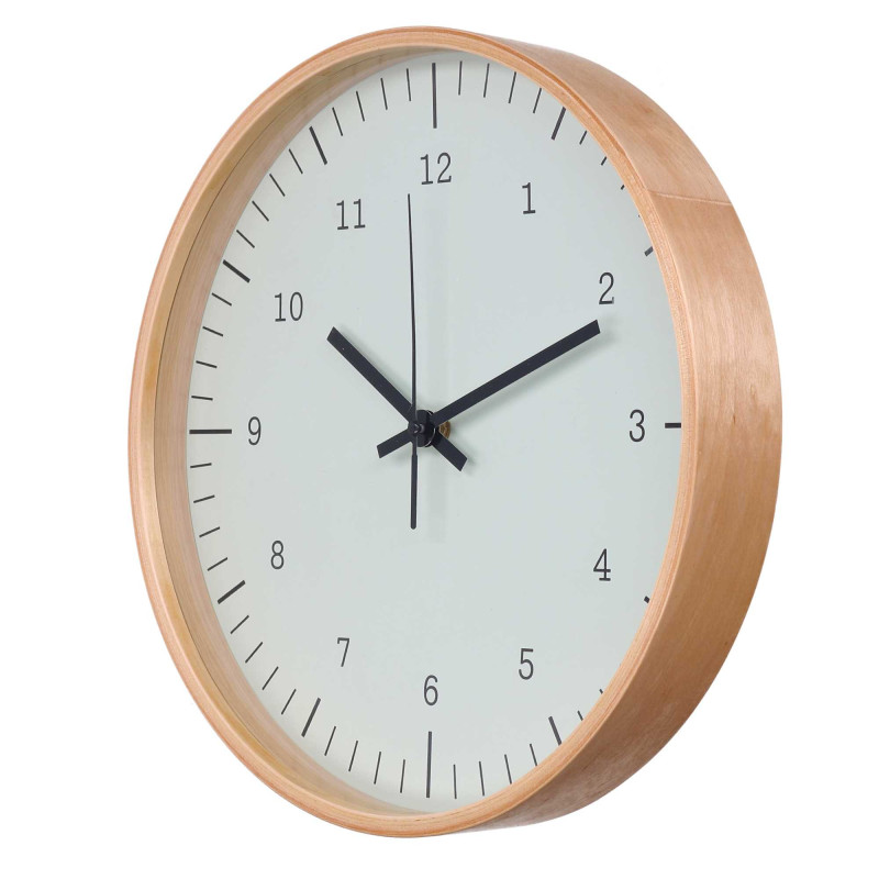 Orologio legno verde acqua tondo Ø31,5x5 cm design moderno