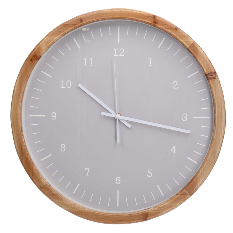 Orologio legno grigio tondo Ø45x6 cm design moderno casa