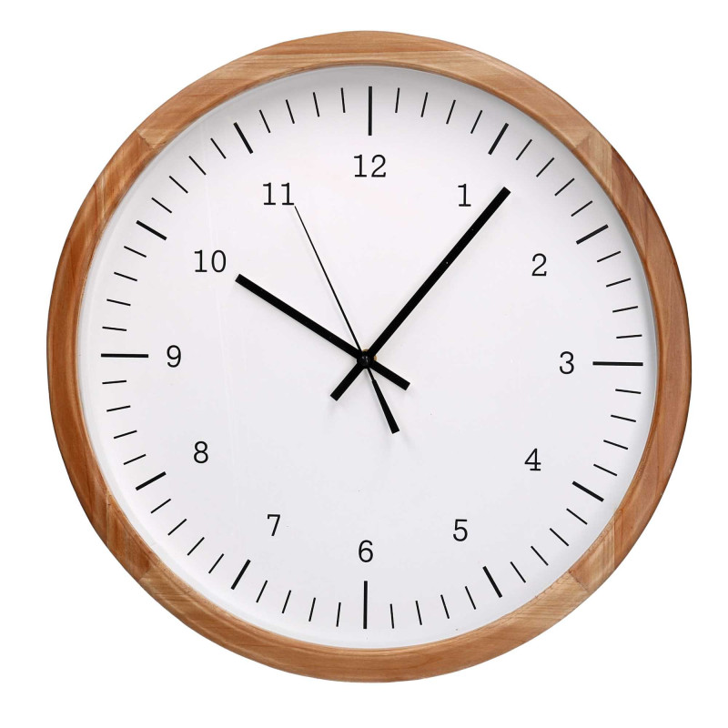 Orologio legno bianco tondo Ø45x6 cm parete design moderno