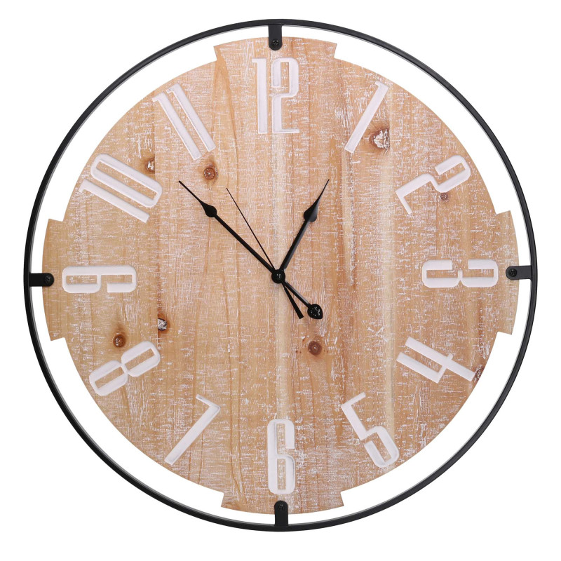 Orologio legno naturale tondo Ø60 cm design elegante parete