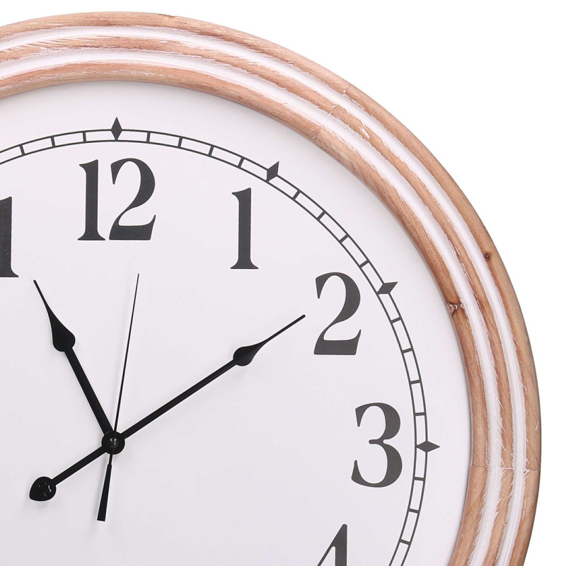 Orologio legno bianco tondo Ø60xH4,5 cm elegante da parete