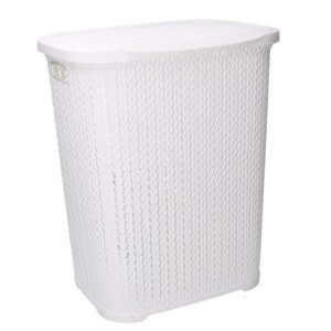 Cestone plastica bianco rettangolare 44x36,5x53,5 cm pratico e capiente