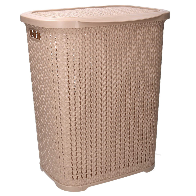Cestone plastica beige rettangolare 44x36,5xH53,5 cm resistente