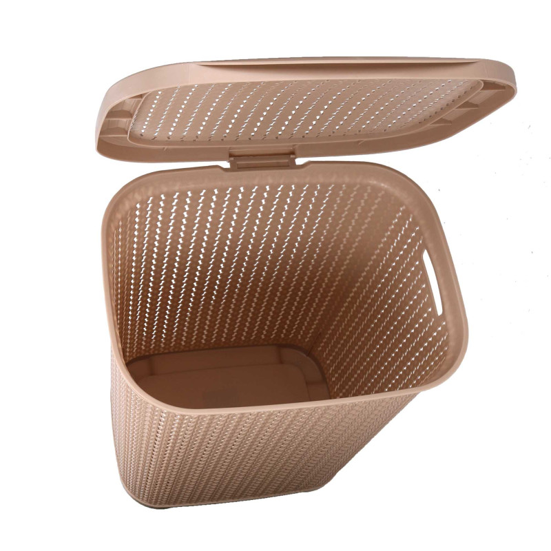 Cestone plastica beige rettangolare 44x36,5xH53,5 cm resistente