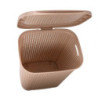 Cestone plastica beige rettangolare 44x36,5xH53,5 cm resistente