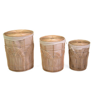 Zoom Cestone plastica archi con fodera 1-3 naturale tondo cm ø45h56