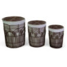 Cestone plastica archi con fodera noce tondo Ø45xH56 cm robusto