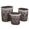 Cestone plastica archi con fodera noce ovale 50x35xH56 cm robusto