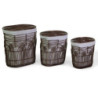 Cestone plastica archi con fodera noce ovale 50x35xH56 cm robusto