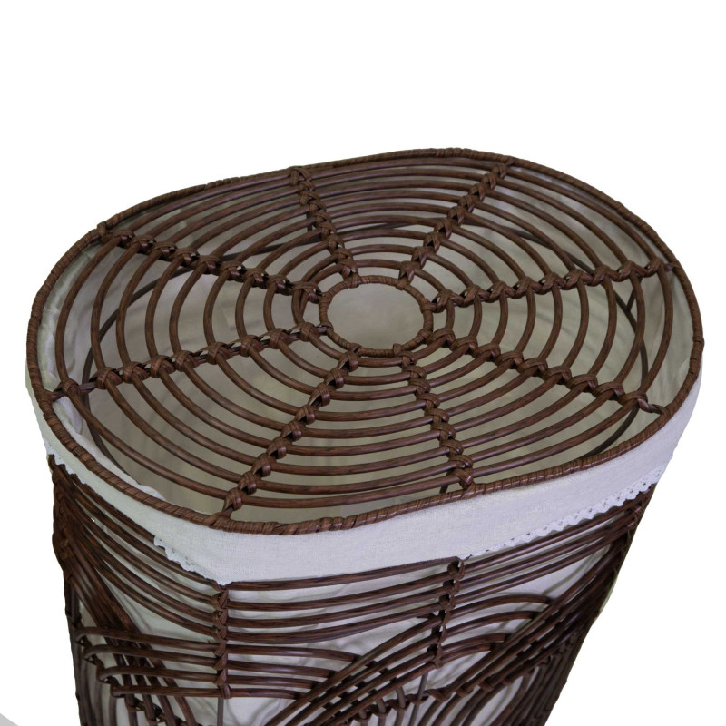 Cestone plastica archi con fodera noce ovale 50x35xH56 cm robusto
