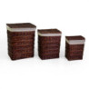 Cestone rattan con fodera noce rettangolare 45x33xH56 cm robusto