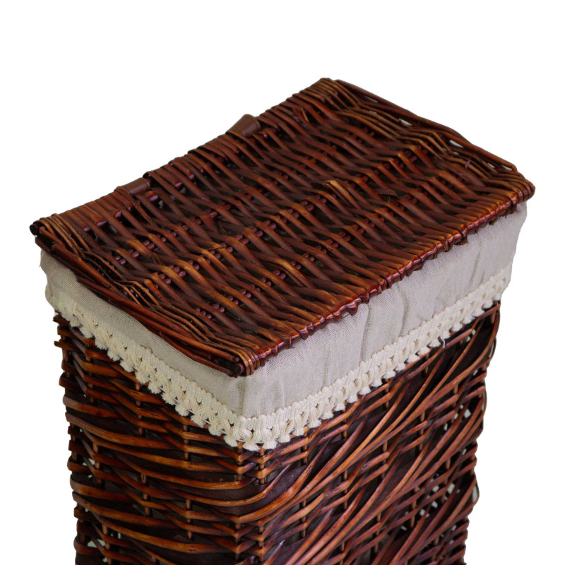 Cestone rattan con fodera noce rettangolare 45x33xH56 cm robusto
