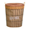 Cestone metallo con fodera e coperchio ovale 45x33xH52 cm robusto
