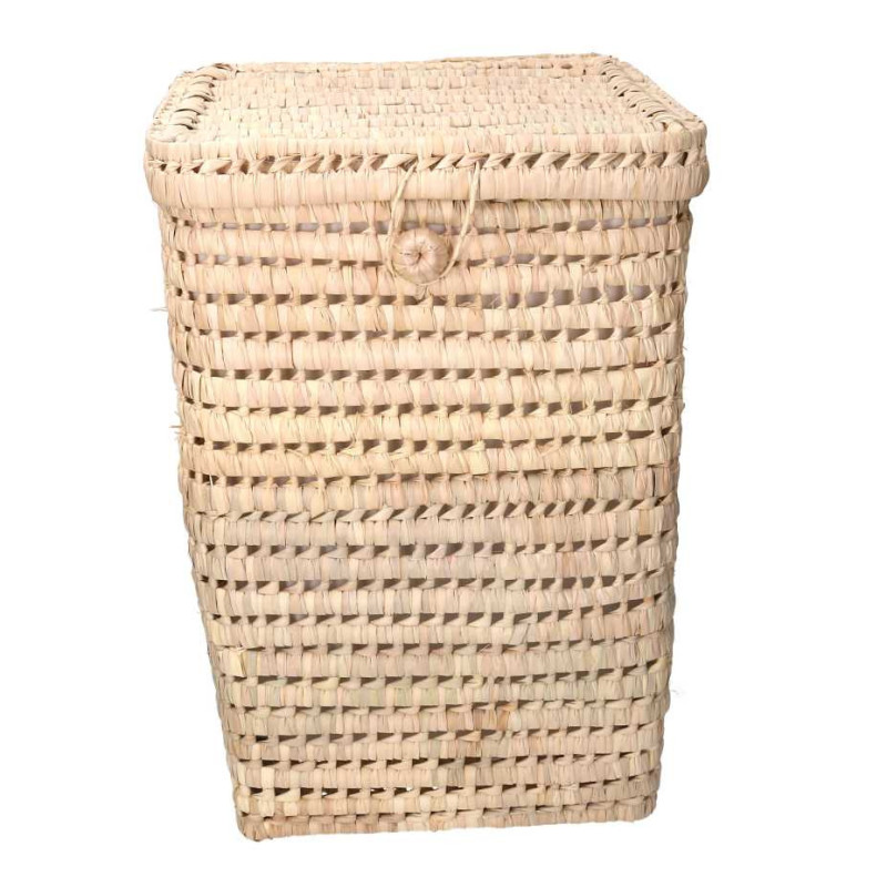 Cestone paglia naturale quadro 36x36xH50 cm capiente e robusto