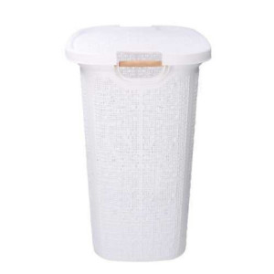 Zoom Cestone plastica bianco rettangolare cm 47x38h58