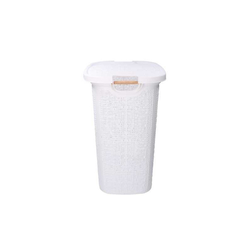 Cestone plastica bianco rettangolare 47x38xH58 cm capiente