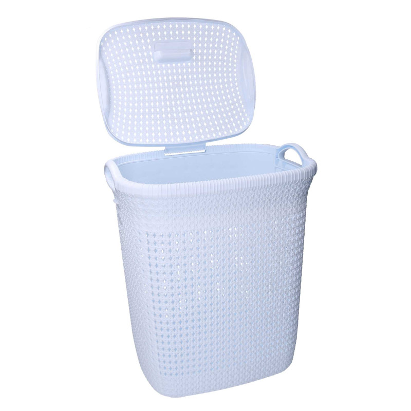 Cestone plastica bianco rettangolare 44x35,7x53 cm capiente e pratico