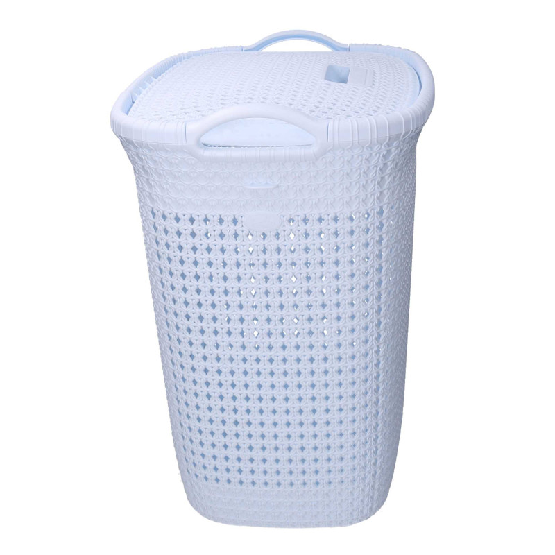 Cestone plastica bianco rettangolare 44x35,7x53 cm capiente e pratico