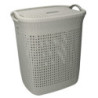 Cestone plastica crema rettangolare 44x35,7x53 cm pratico e capiente