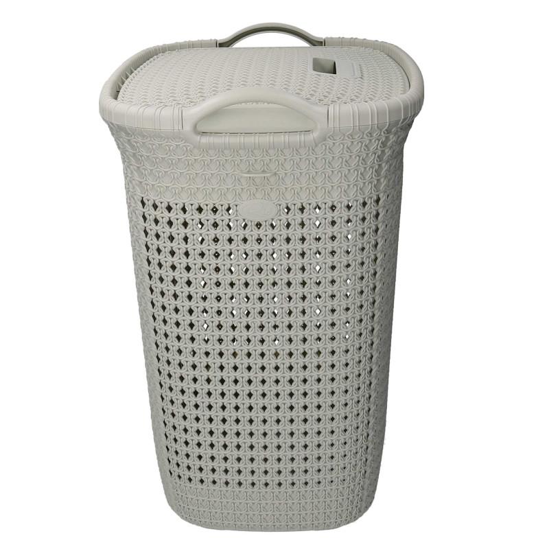 Cestone plastica crema rettangolare 44x35,7x53 cm pratico e capiente