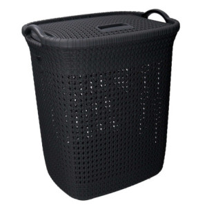 Cestone plastica antracite rettangolare 44x35,7xH53 cm resistente