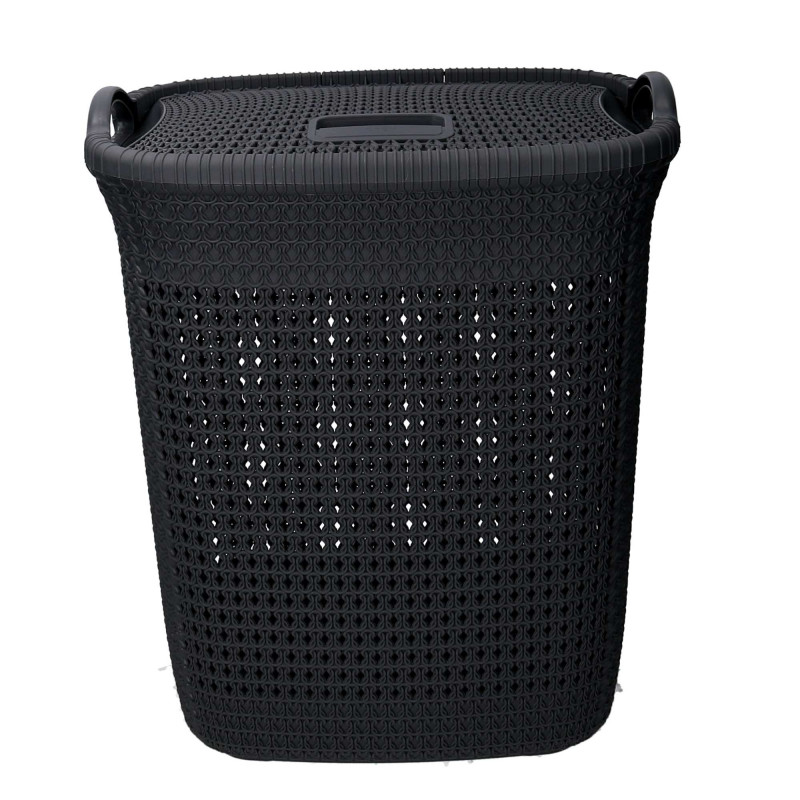 Cestone plastica antracite rettangolare 44x35,7xH53 cm resistente