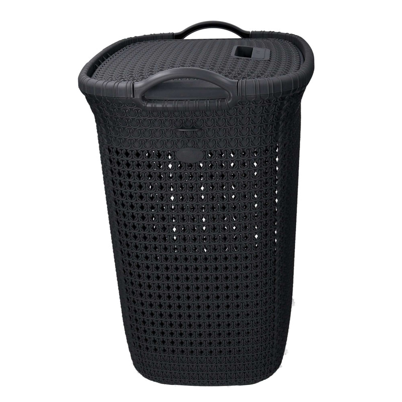 Cestone plastica antracite rettangolare 44x35,7xH53 cm resistente