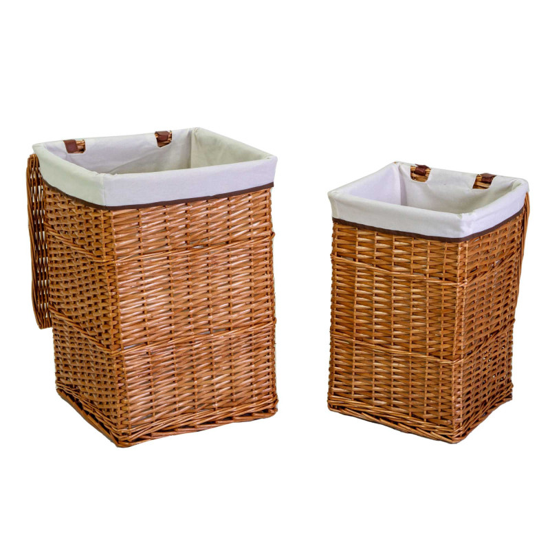 Cestone vimini naturale rettangolare 42x42xH58 cm con fodera