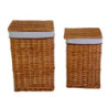 Cestone vimini naturale rettangolare 42x42xH58 cm con fodera