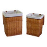 Cestone vimini naturale rettangolare 44x35xH55 cm con fodera